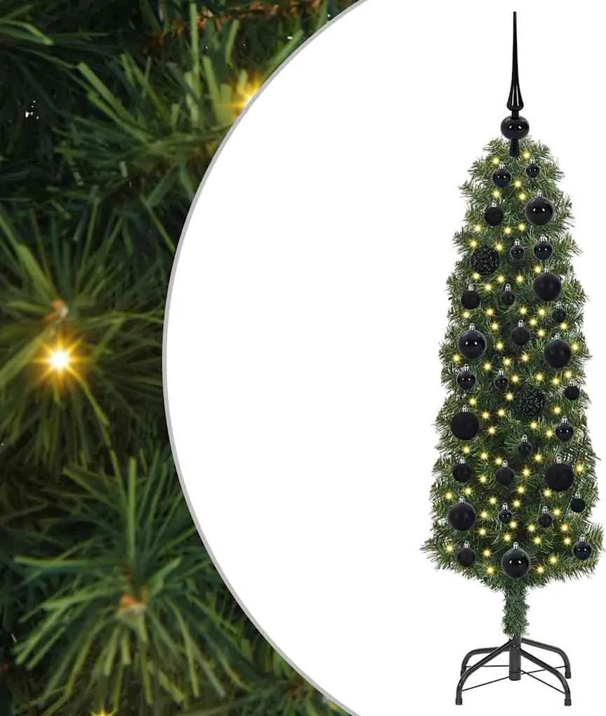 vidaXL Brad de Crăciun artificial Verde 120 cm PVC și oțel și plastic