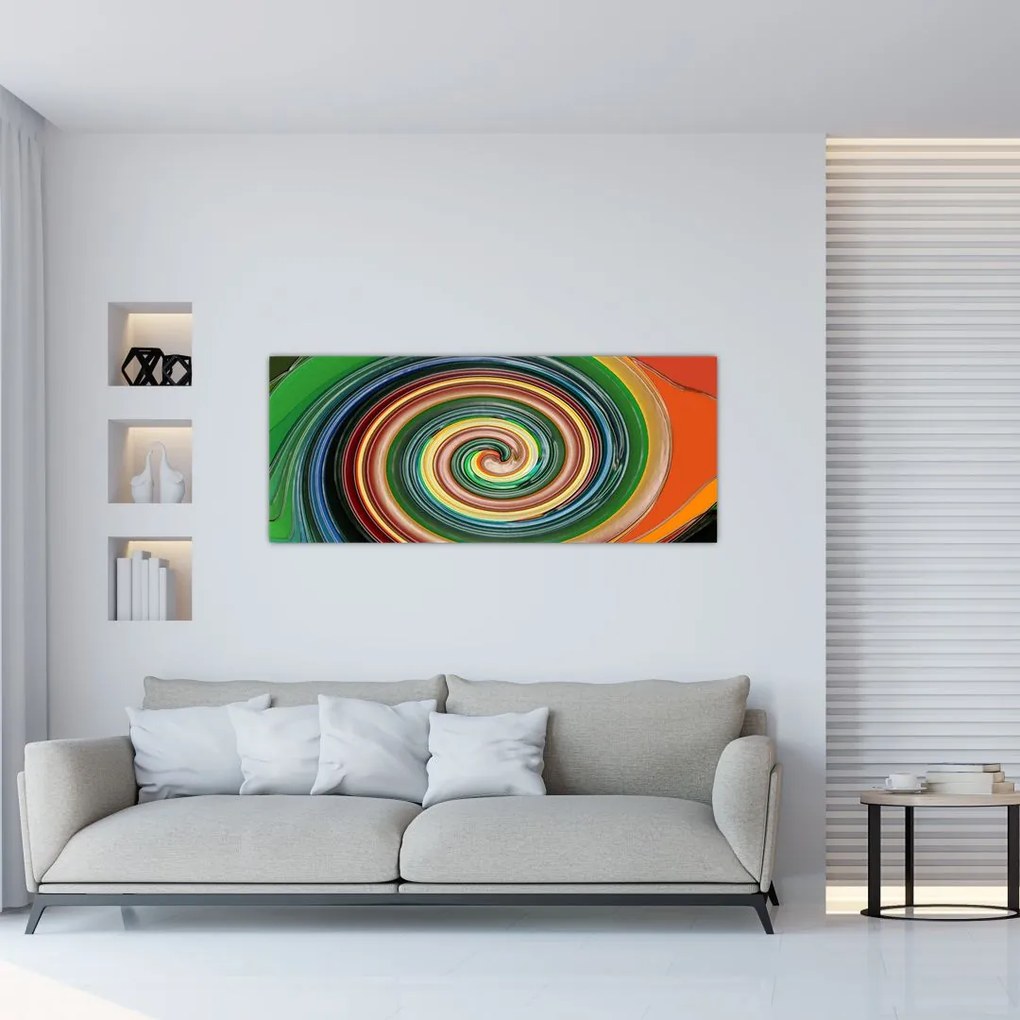 Tablou abstract - spirala colorata (120x50 cm)