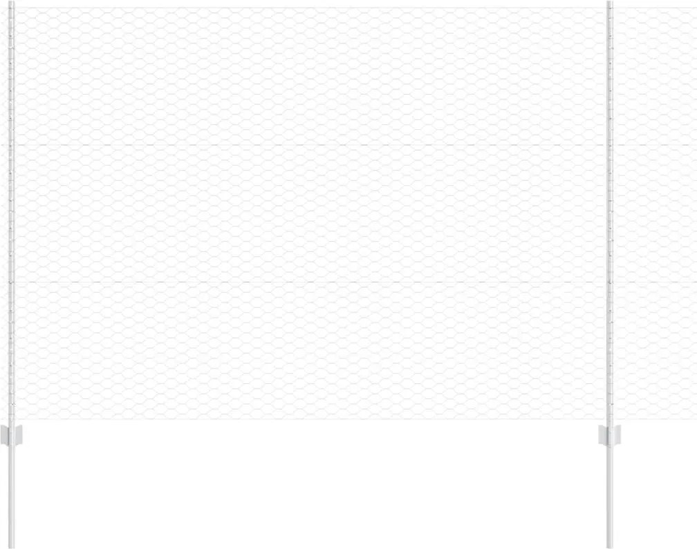 vidaXL Gard cu Stâlp Argintiu 1,5 x 25 m Oțel