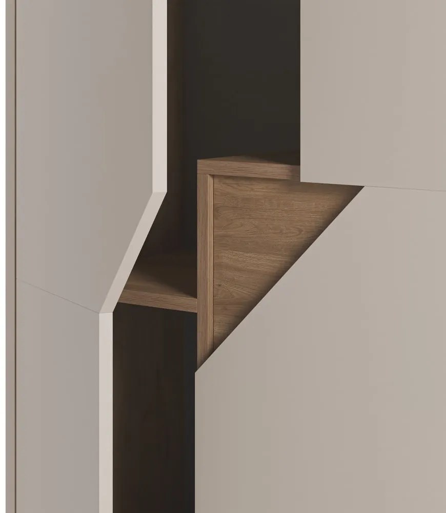 Comodă crem/în culoare naturală cu aspect de lemn de stejar 85x120x40 cm Lilou – Marckeric