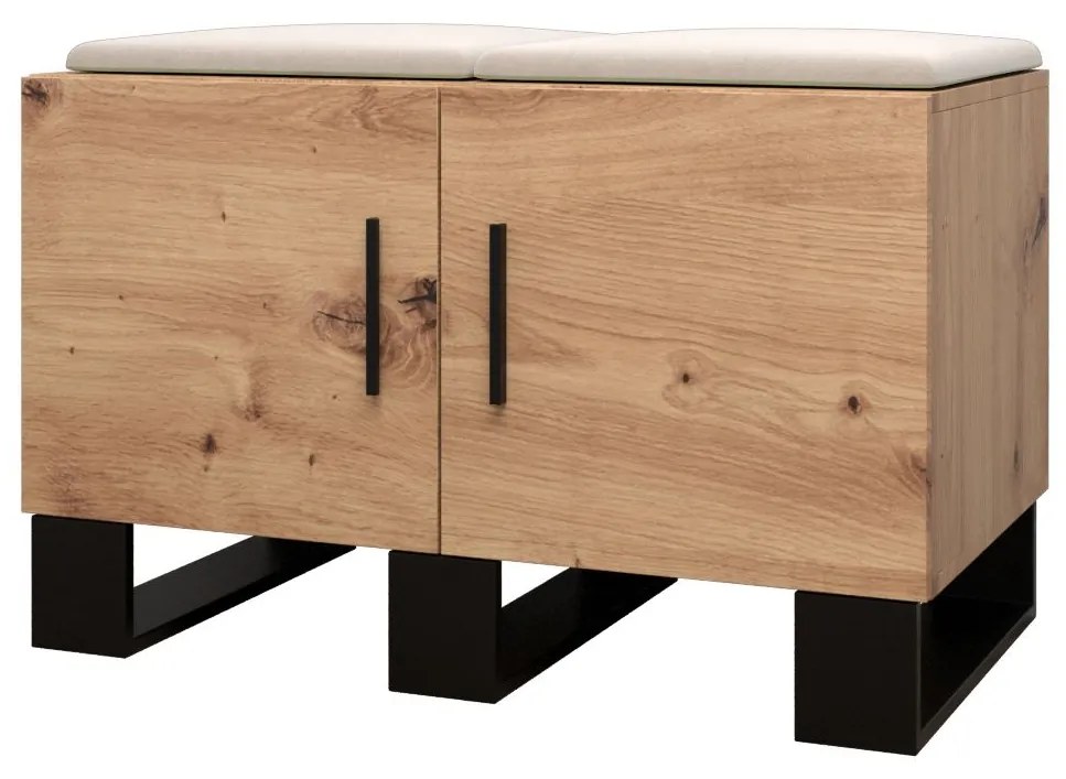 Set mobilier pentru hol Amanda 14 (Stejar artisan + bej). 1085974