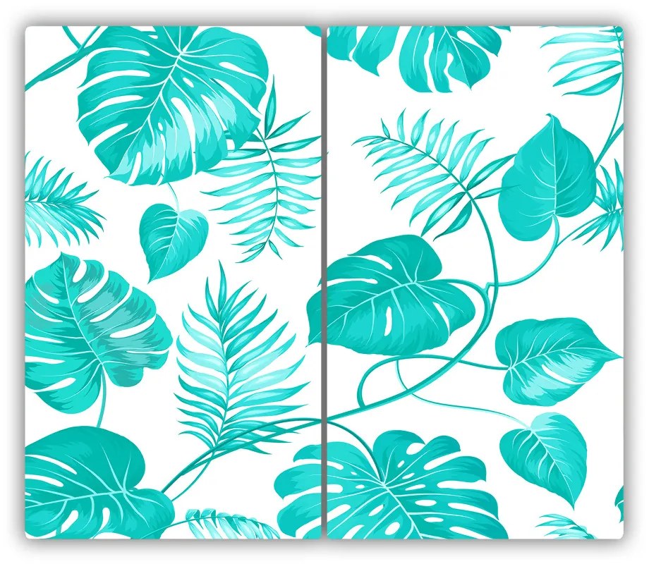 Tocator din sticla frunze tropicale