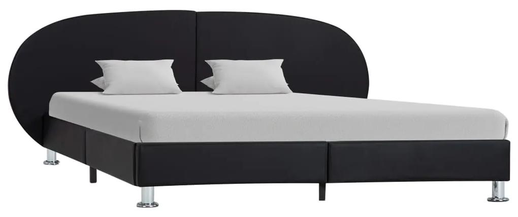 285405 vidaXL Cadru de pat, negru, 140 x 200 cm, piele ecologică