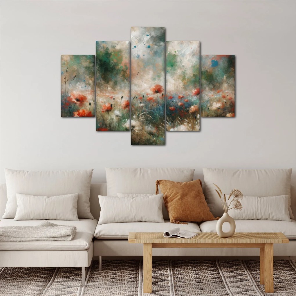 Tablou – Abstracție de câmp cu maci (150x105 cm)