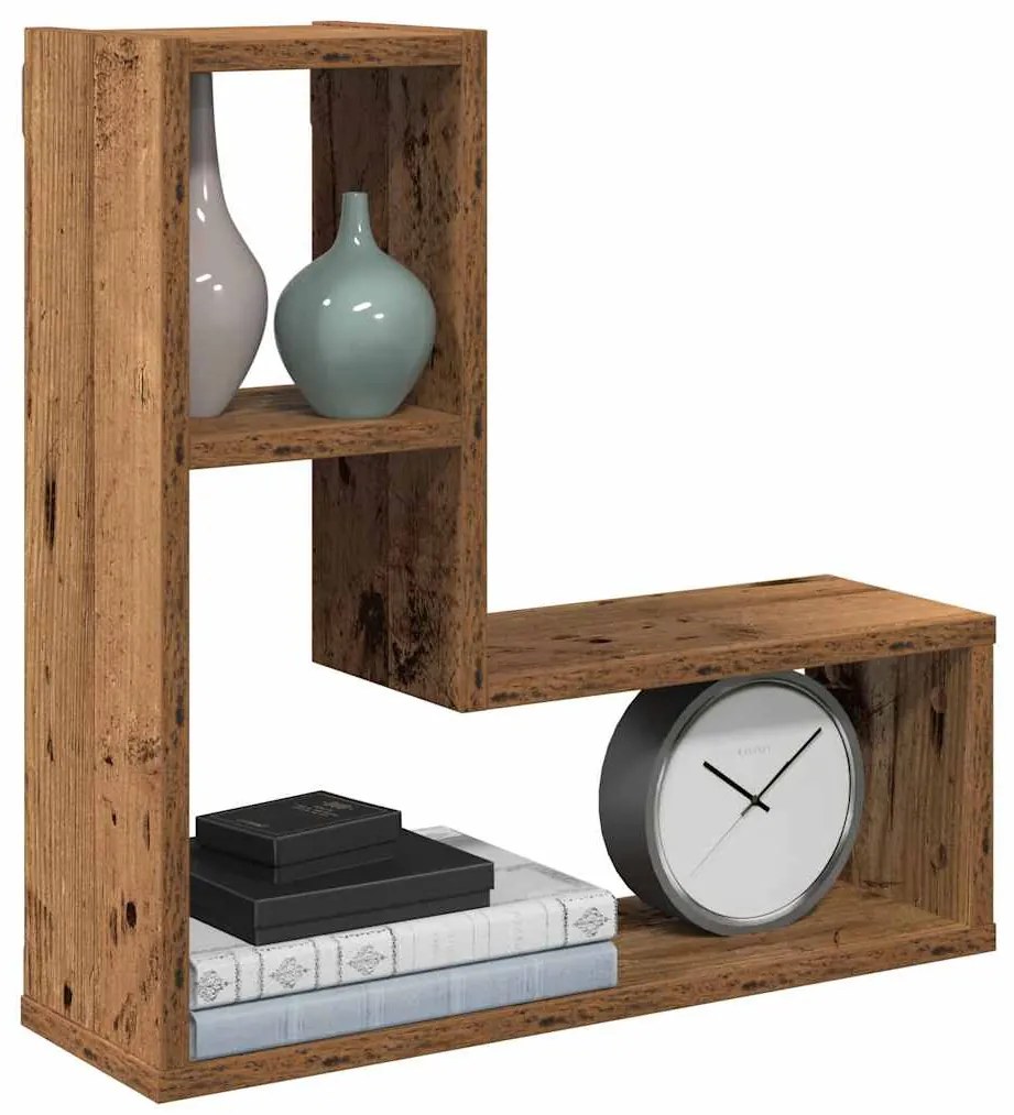 vidaXL Rafturi de perete cub, 2 buc., lemn vechi, 50x15x50 cm lemn