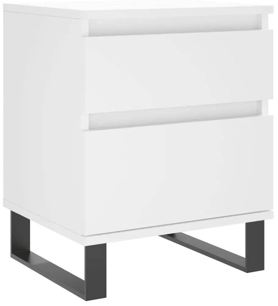 830684 vidaXL Noptieră, alb, 40x35x50 cm, lemn prelucrat