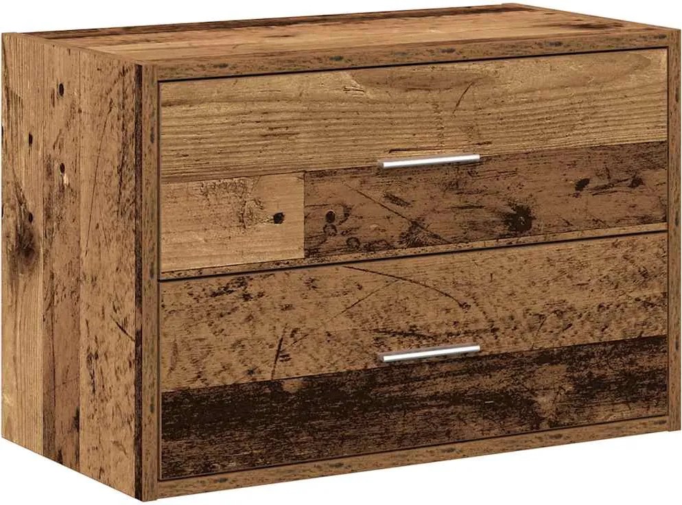 vidaXL Dulap cu 2 sertare Lemn vechi 60x31x40 cm Lemn prelucrat