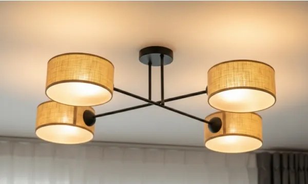 Brilagi - Lustră VIRGO aplicată, 4xE14/40W/230V, bej/negru