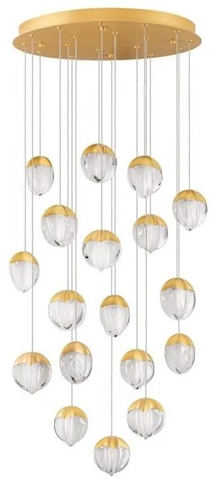 Lustra cu 18 pendule LED ALICIA auriu