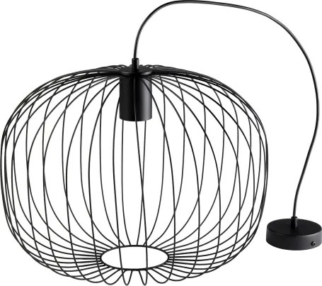 Lustră suspendată pe cablu OVELLA 1xE27/15W/230V Ø 46 cm negru