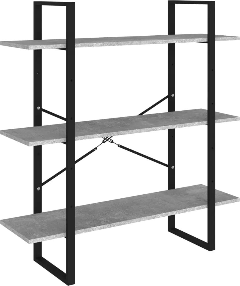 vidaXL Bibliotecă, gri beton, 100x30x105 cm, PAL