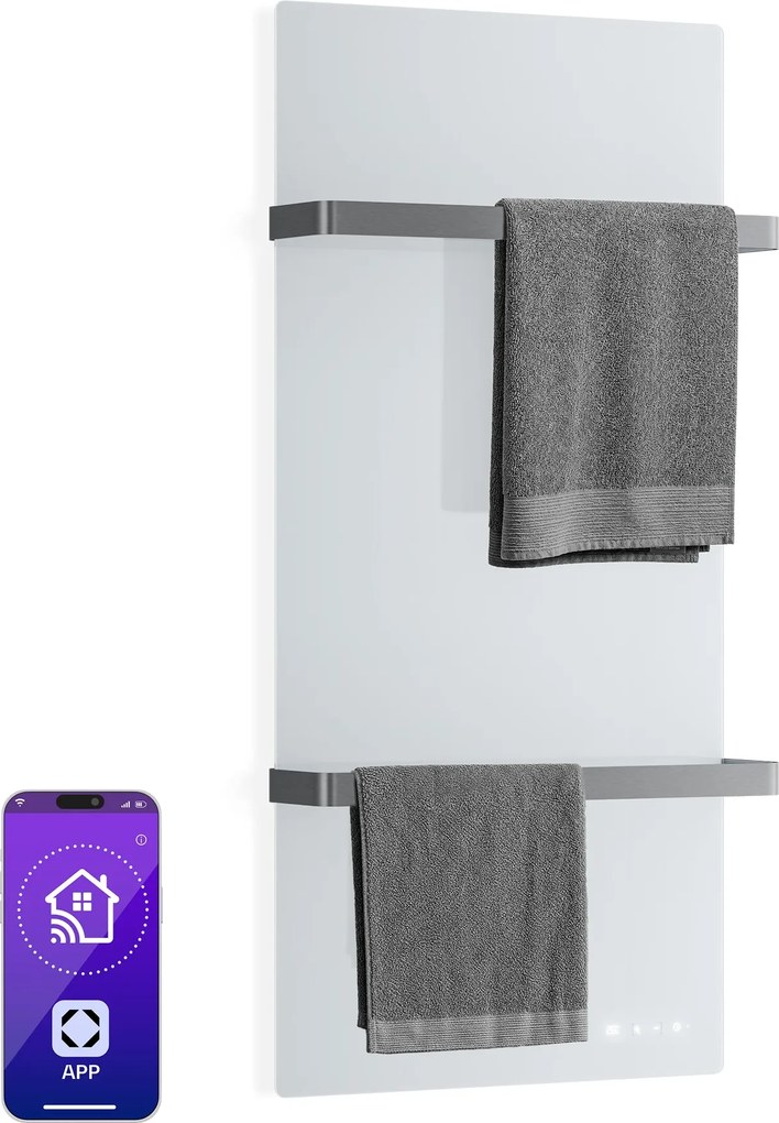 Klarstein Panou infraroșu HotSpot Crystal Smart | 800 W | 12 m² | Comandă tactilă și asistent vocal