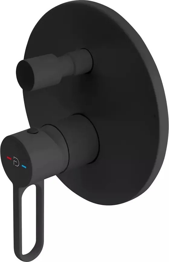 Baterie cada - dus incastrata FDesign Zaffiro negru mat cu corp ingropat