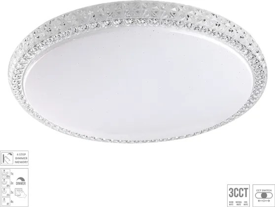 Prezent 71340 - Plafonieră LED dimabilă AMBIA, 40 W, 230 V, Ø 49,5 cm, transparentă