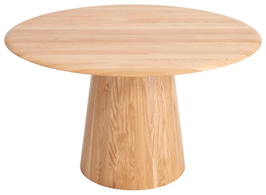 Masă de dining în culoare naturală rotundă din lemn de stejar ø 126 cm Mushroom – Gazzda