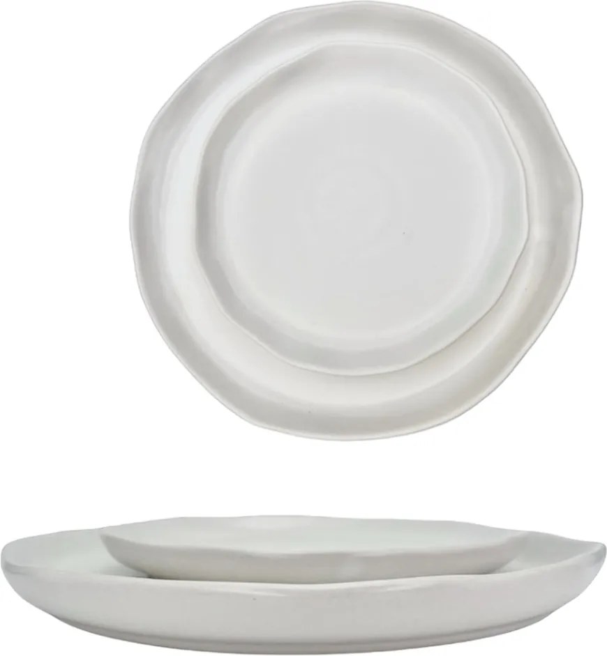 Farfurie Mare NOVUM alb mat Milk Foam 26cm (gresie ceramica glazurata manual)