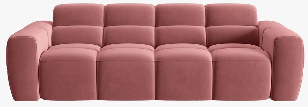 Canapea Lisa cu 4 locuri si tapiterie din catifea,roz