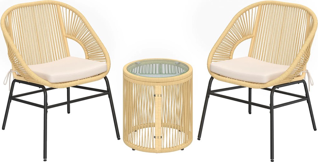 Outsunny bistro mobilier ratan polyrattan | Aosom Romania