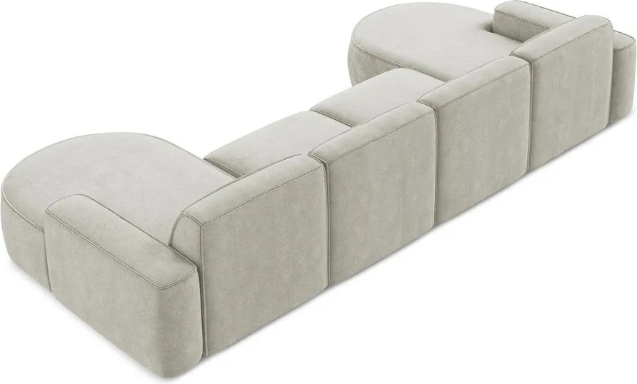 Colțar crem cu tapițerie din chenille (în formă de "U") Omao – Makamii