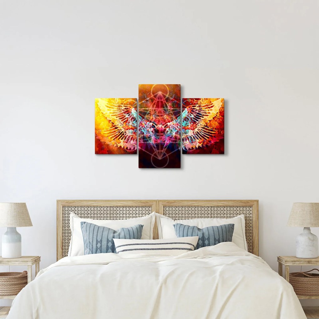Tablou - Merkaba cu aripi, abstracție (90x60 cm)
