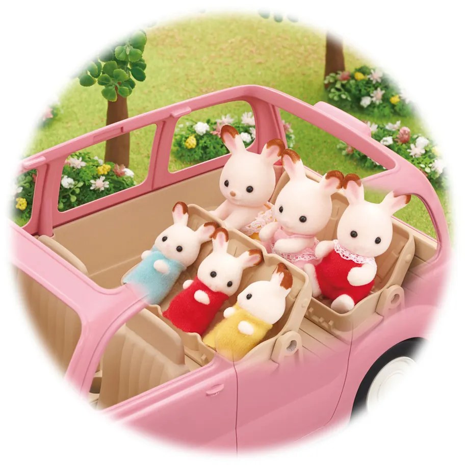 Mașină de familie Sylvanian family 5535 Van, roz