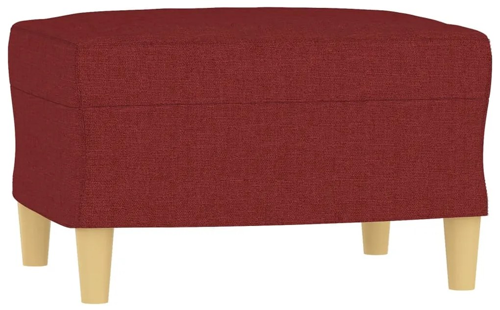 Canapea cu 3 locuri si taburet, rosu vin, 180 cm, textil Bordo, 198 x 77 x 80 cm