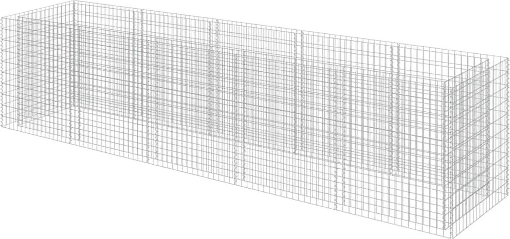 vidaXL Strat înălțat gabion, 450 x 90 x 100 cm, oțel galvanizat