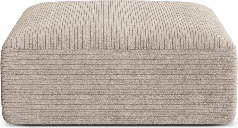 Taburet maro deschis cu tapițerie din catifea reiată Campi – Cosmopolitan Design