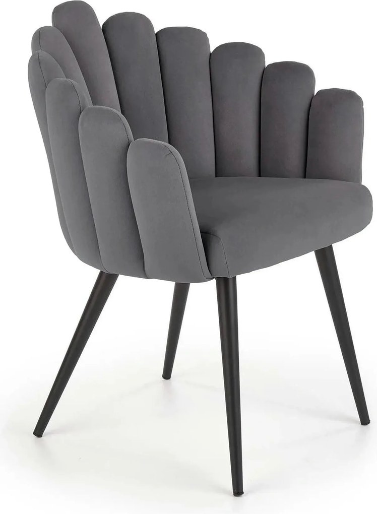 Scaun tapitat K410, gri inchis, 65x62x85 cm