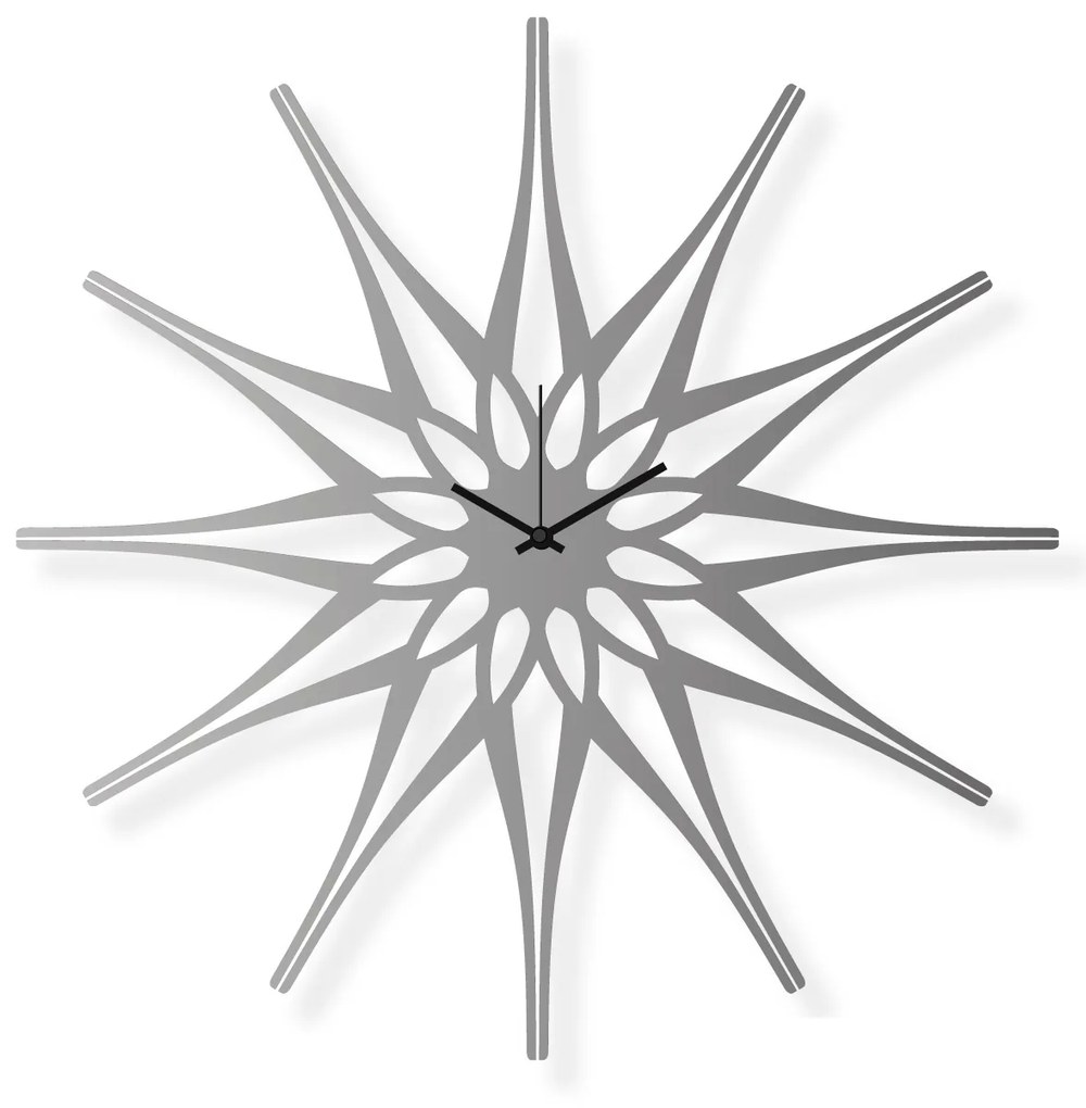 Ceas de perete mare, din oțel inoxidabil, 62x62 cm - Floarea II | DSGN