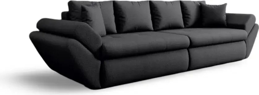 Canapea extensibilă dumonde cu ladă de depozitare si sezut confortabil din spuma high-density, Loana Euphoria Black 300x100 cm