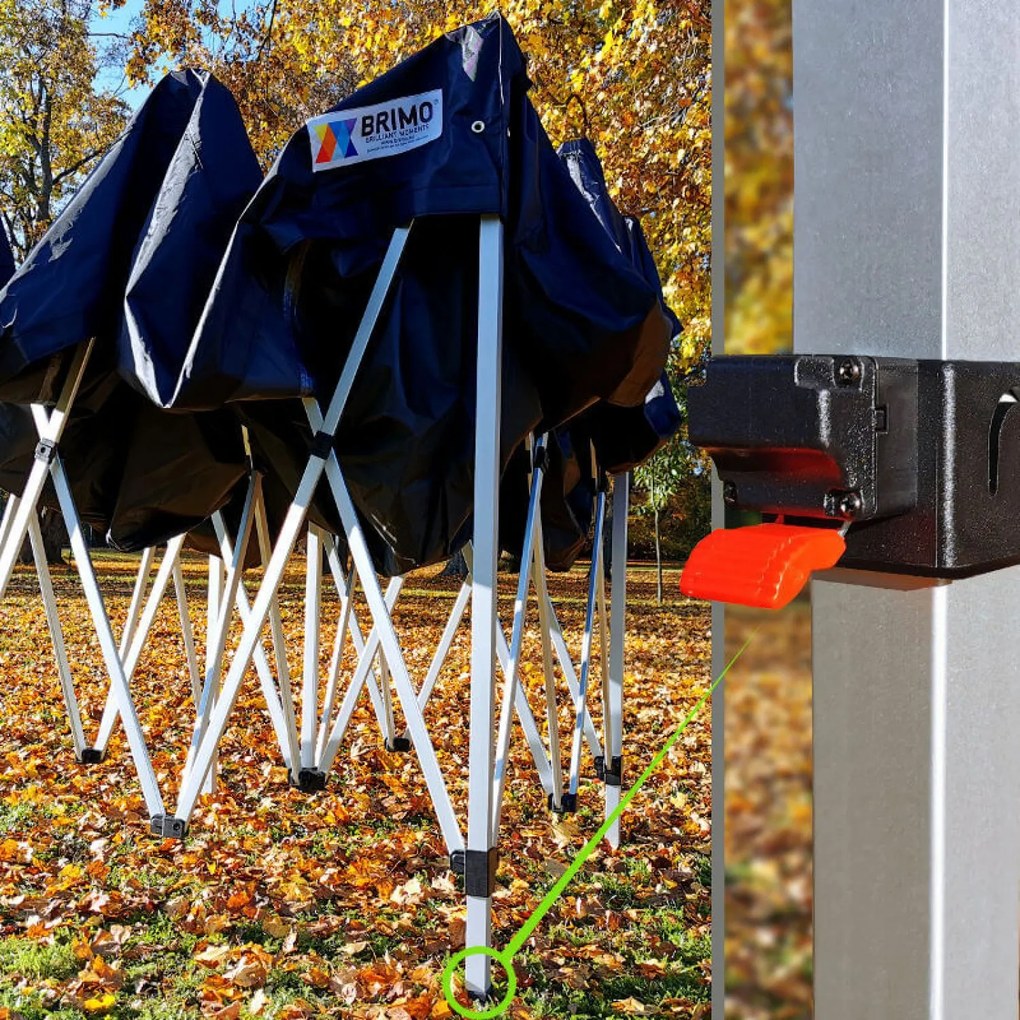 Foișor de Grădină Pliabil 3x3m | Protecție Premium UV/PVC | Structură Solidă BRIMO | Asamblare Rapidă Fără Unelte - fără pereți - Portocaliu