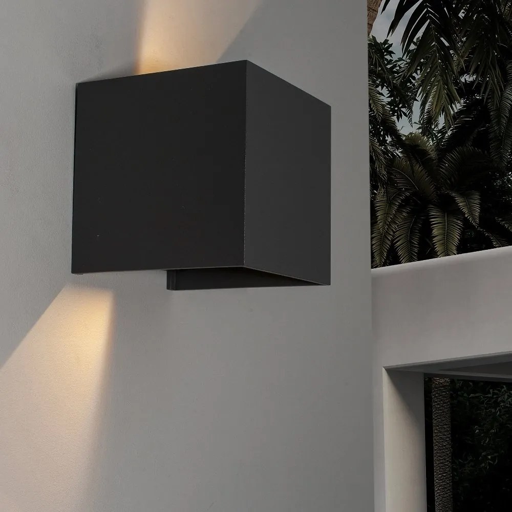 Aplica LED de perete iluminat exterior ambiental IP54 DAVOS neagra