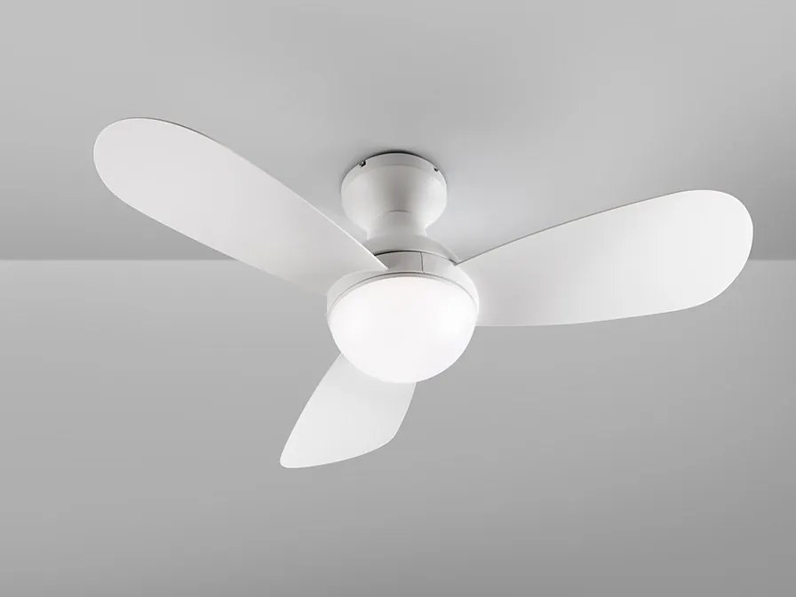 Lustra cu Ventilator, iluminat LED si telecomanda, Vito alb
