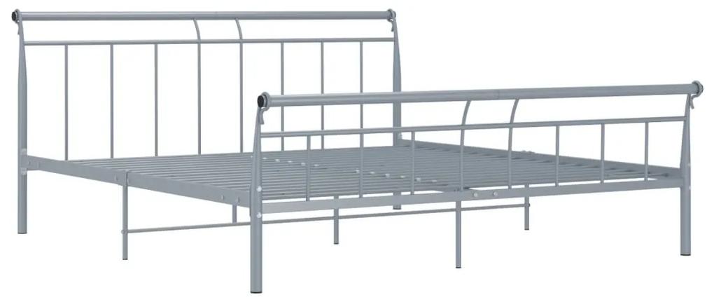 325044 vidaXL Cadru de pat, gri, 160x200 cm, metal