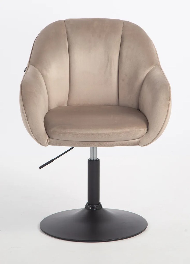 HR2055N Scaun Latte din Catifea cu Bază Neagră