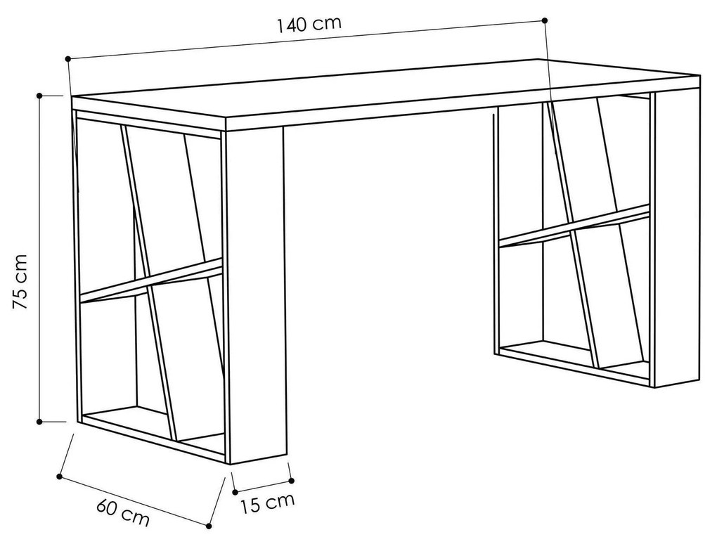Birou Perla, 140 x 75 x 60 cm