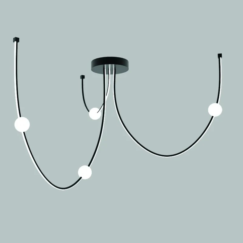 Lustra LED arcuita design modern Line negru