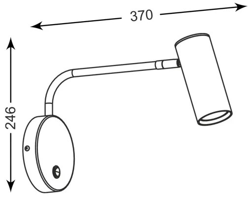 Veioză de perete TUBO WL 1xGU10/50W/230V crom mat Zuma Line 20034-CH-N
