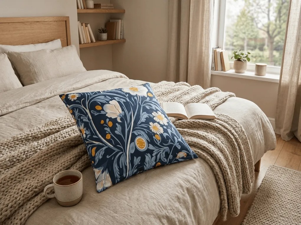 Husa pentru perna din microfibra NOREVA 45x45 cm, albastru