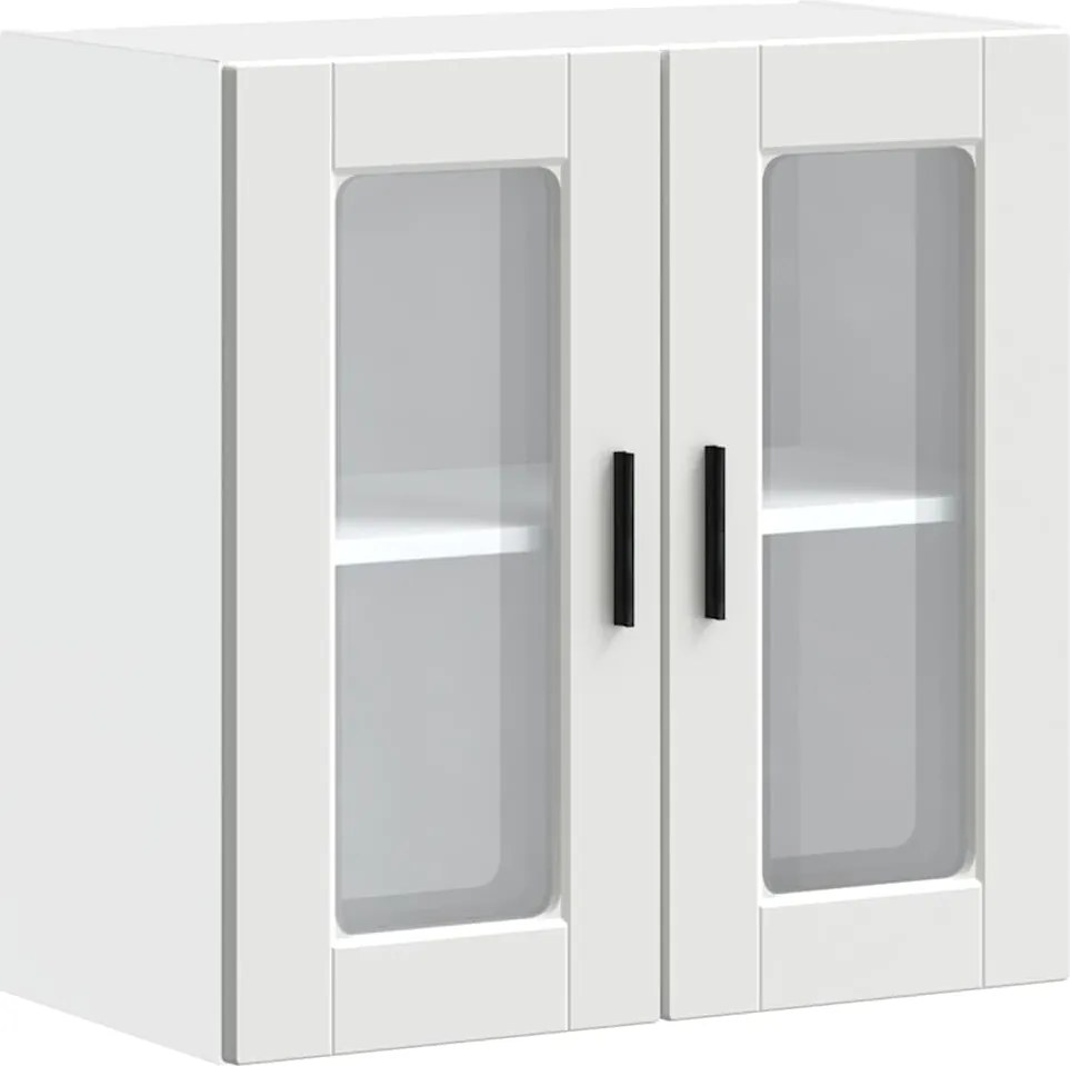 vidaXL Dulap de bucătărie cu ușă din sticlă „Porto” alb