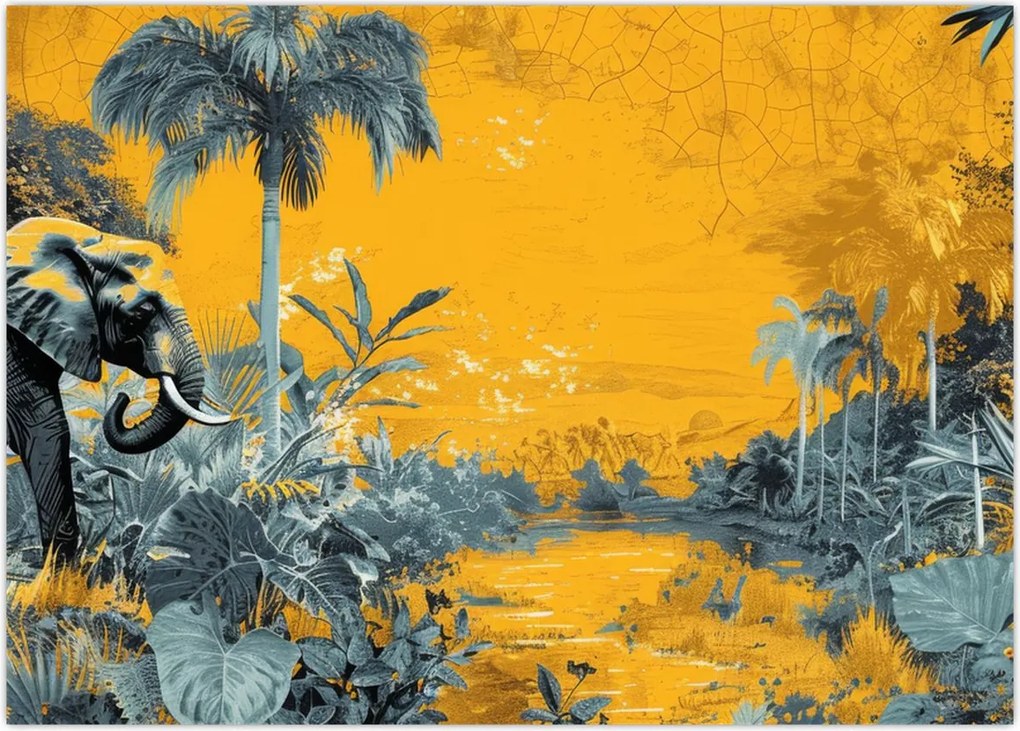 Tablou - Elefant în natură (70x50 cm)