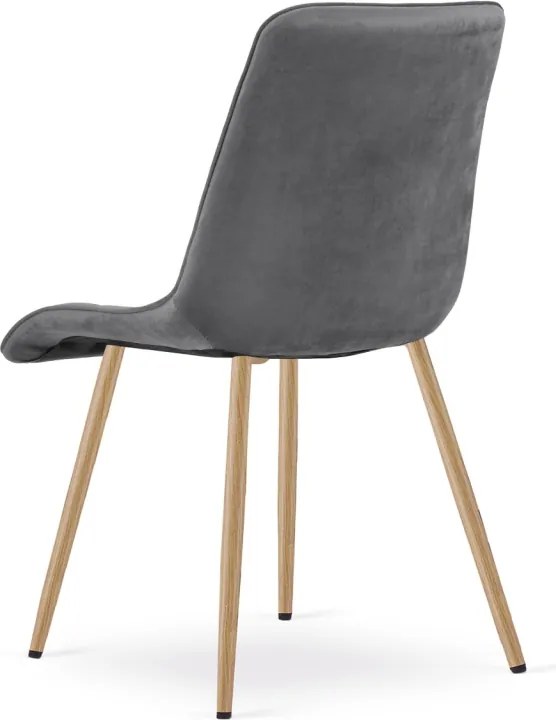 Scaun de masa SPLIT VELVET, gri inchis