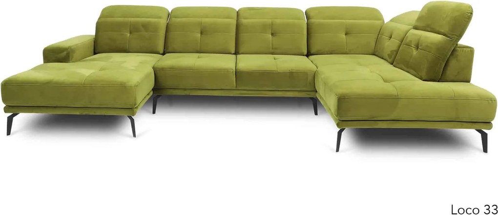 Colțar lemn masiv Formă U Bergamo 350x201cm Personalizabil