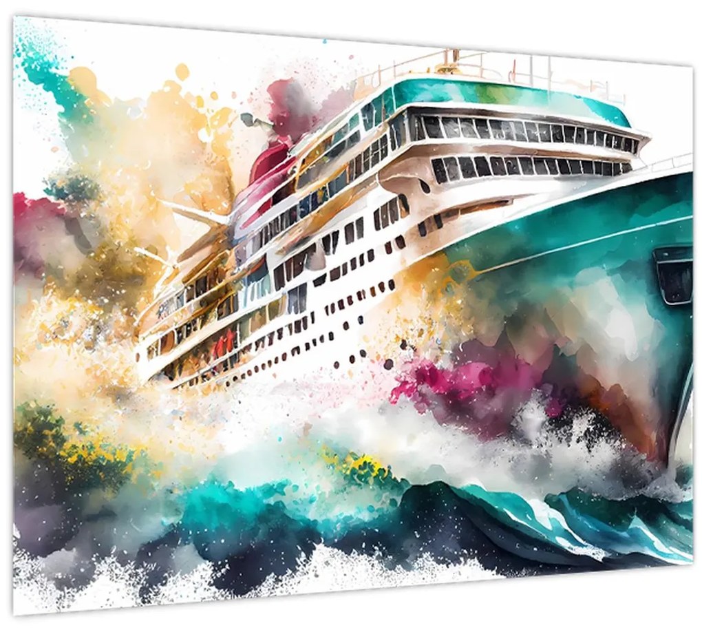 Tablou pe sticlă - Acuarelă mare (70x50 cm)