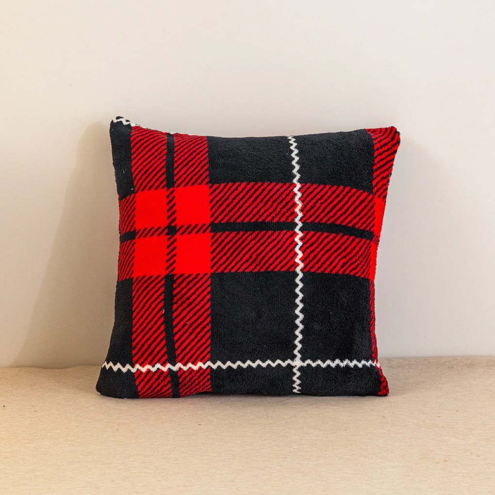 Fata de perna din microplus ALBURY 45x45 cm, rosu