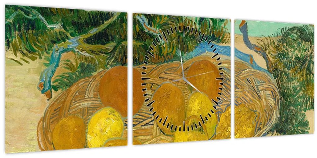 Tablou - Vincent van Gogh, Still Life of  Oranges and Lemons with  Blue Gloves, reproducere (cu ceas) (90x30 cm)