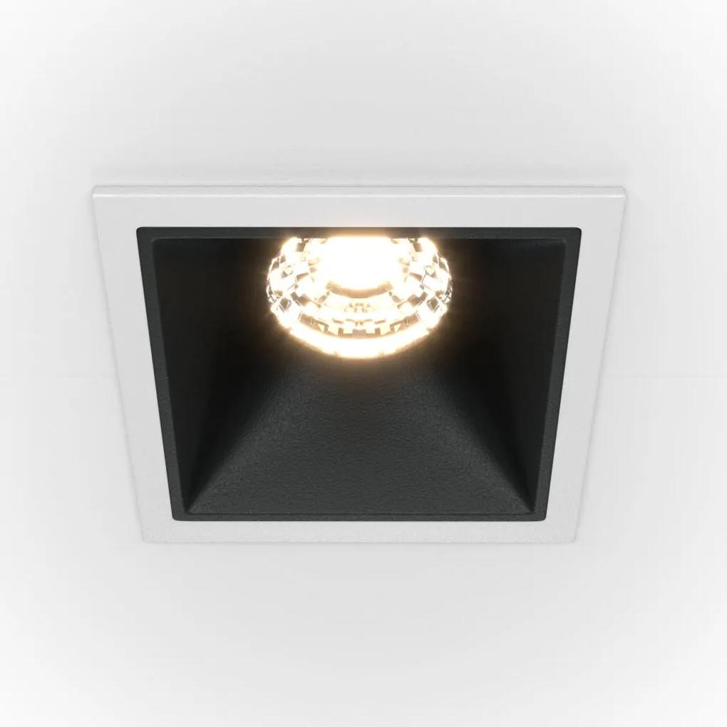 Spot LED incastrabil dimabil design tehnic Alpha alb, negru, 6,5x6,5cm, 4000K