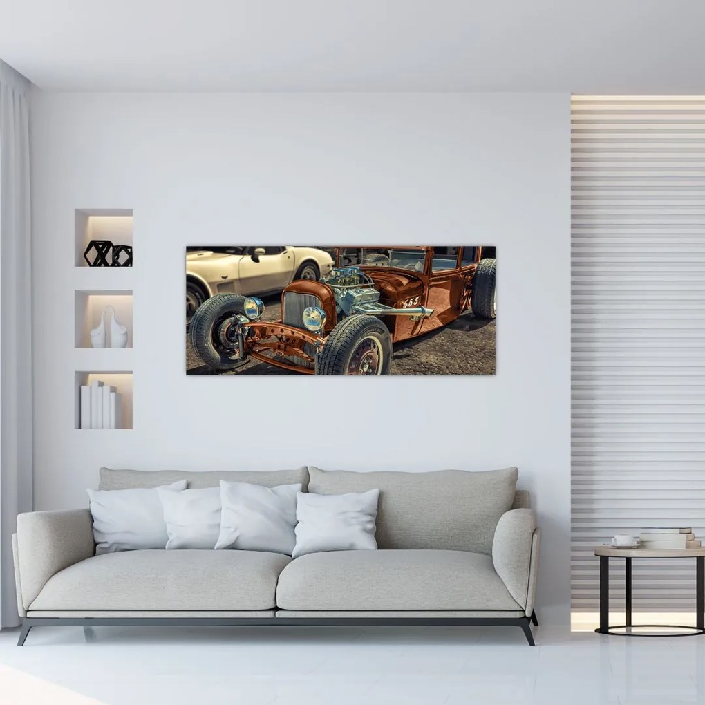 Tablou cu mașina maro (120x50 cm)