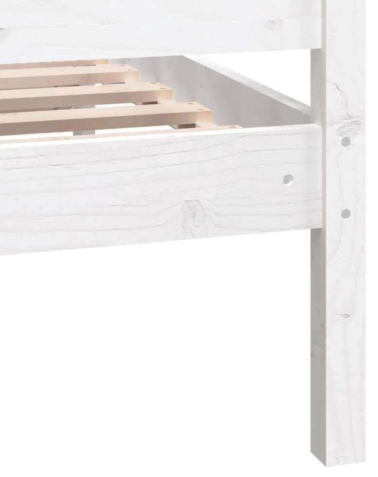 Cadru de pat, alb, 90x200 cm, lemn masiv Alb, 90 x 200 cm